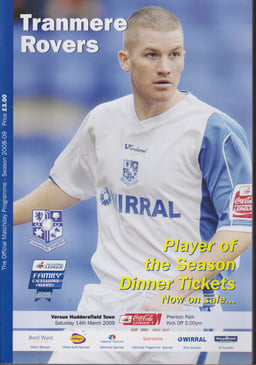 Tranmere Rovers v Huddersfield Town Match Programme 2009-03-14